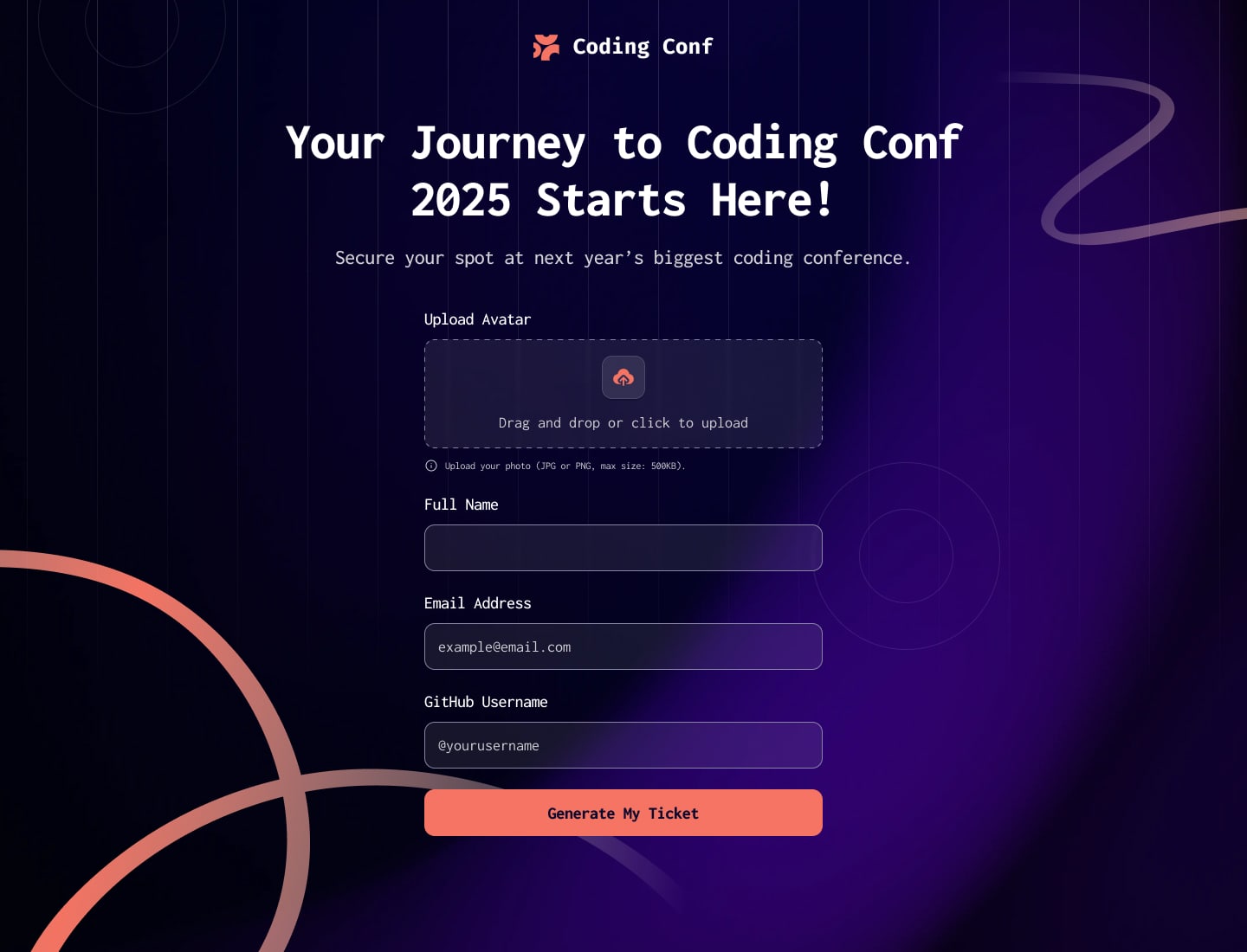 Conference Ticket Generator